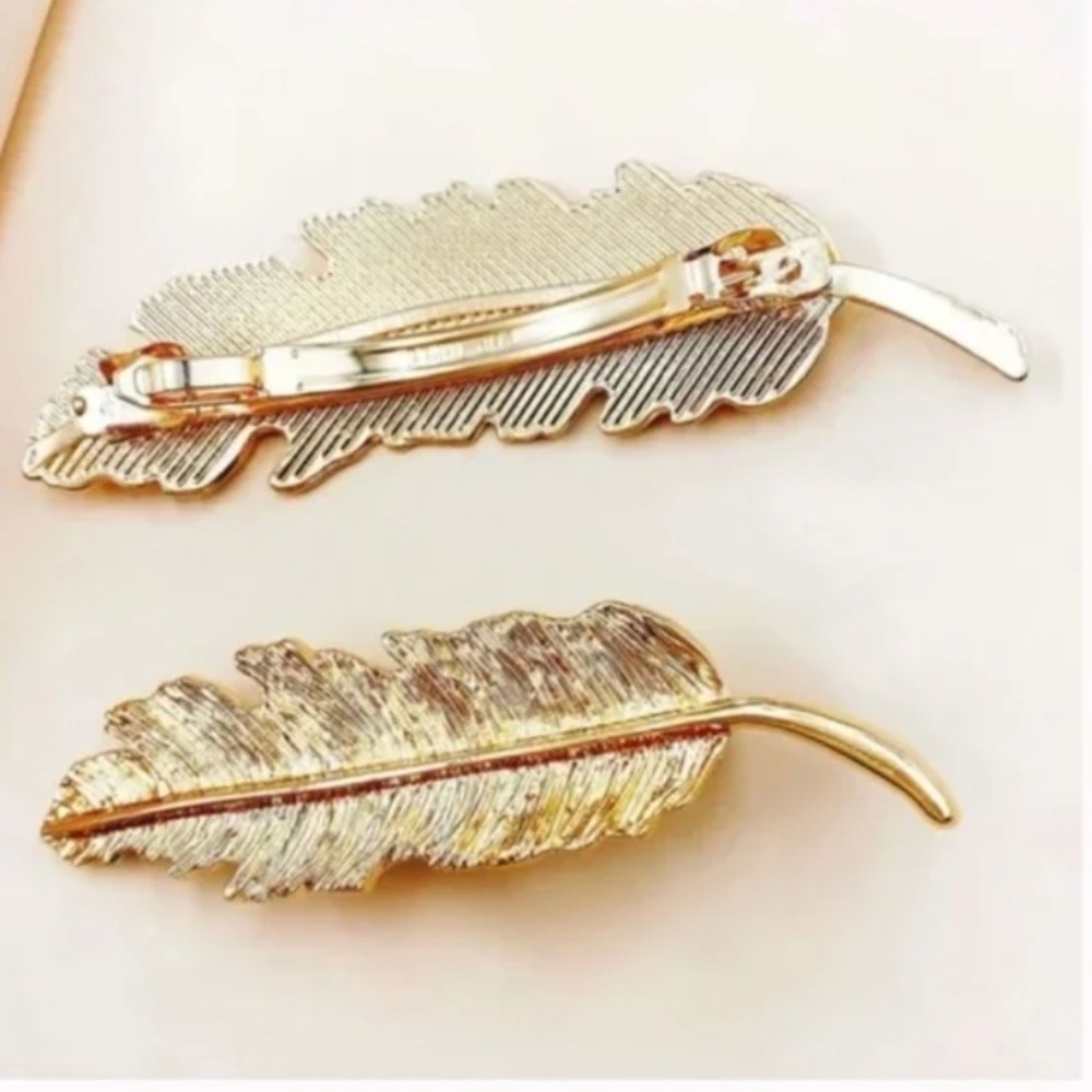 ✨ FREE Leaf Feather Art Deco Farm Peasant Hipster Hippie Hair Clips Barrettes